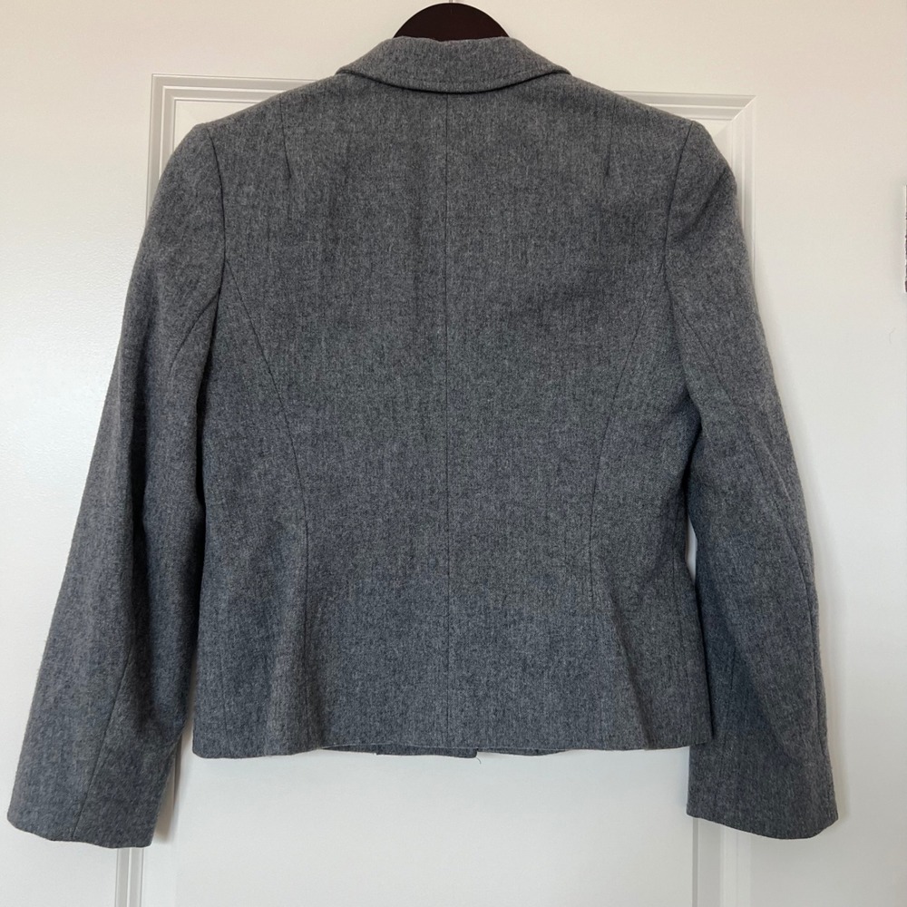 80s Pendleton Petite Women's Gray Wool Blazer Jacket Size 4 Made in USA - Picture 2 of 6